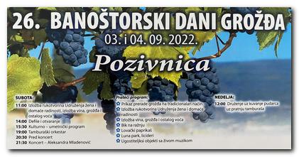 Za vikend počinju 26. „Banoštorski dani grožđa“