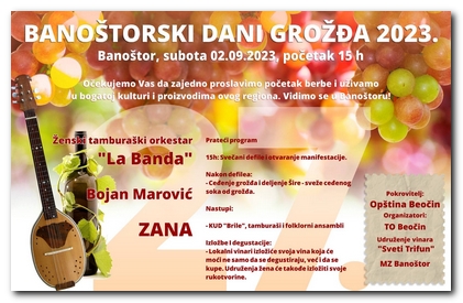 27. manifestacija „Banoštorski dani grožđa“ u subotu u Banoštoru